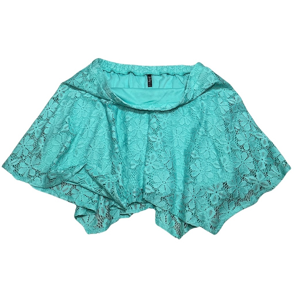 NWT Aqua Blue Lace Skater Skirt Size XL